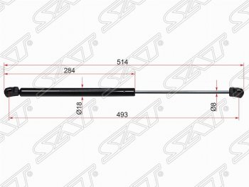 Газовый упор крышки багажника SAT KIA Rio 2 JB дорестайлинг, хэтчбэк 5 дв. (2005-2009)
