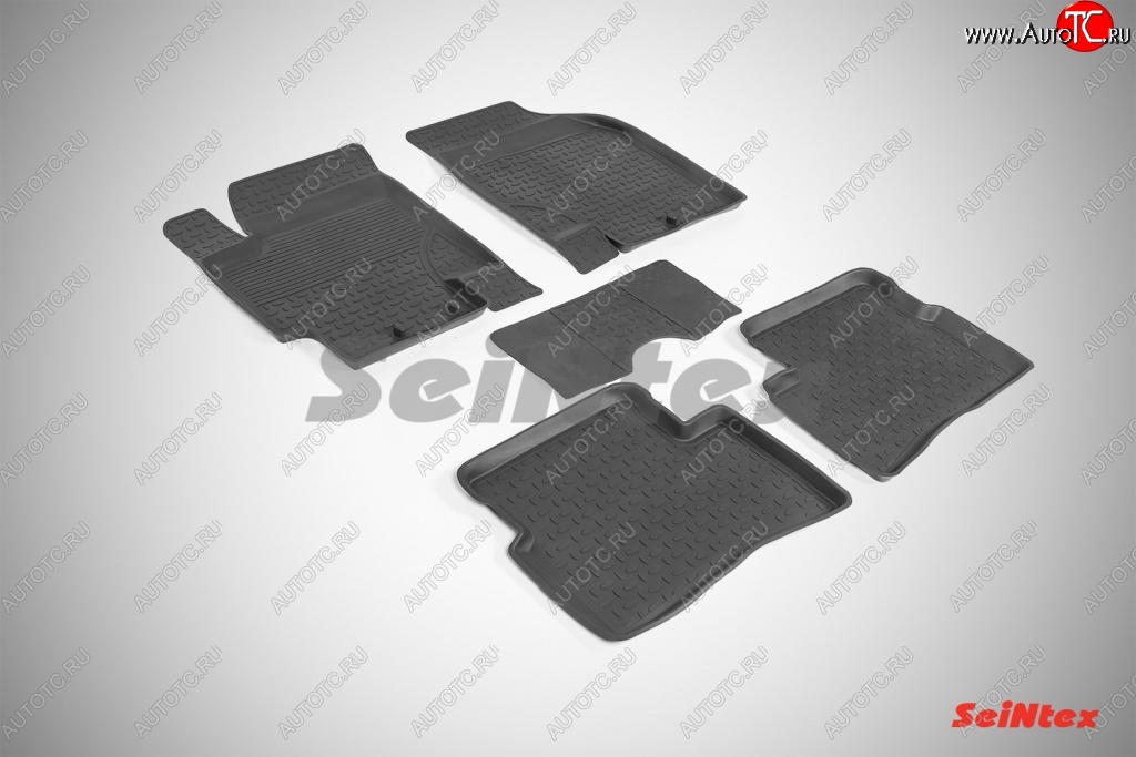 2 999 р. Износостойкие коврики в салон с высоким бортом SeiNtex Premium 4 шт. (резина) KIA Rio 2 JB дорестайлинг седан (2005-2009)  с доставкой в г. Майкоп