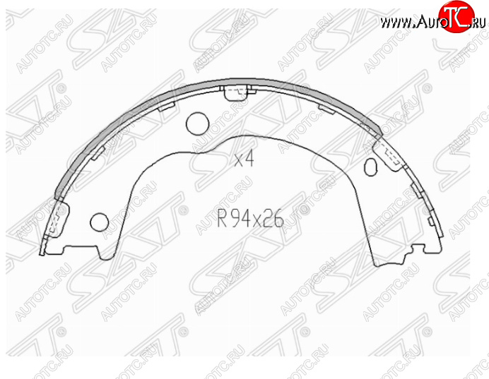 1 399 р. Колодки ручного тормоза SAT Hyundai Santa Fe CM рестайлинг (2009-2012)  с доставкой в г. Майкоп