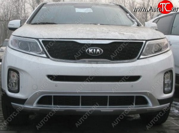 17 299 р. Накладка на передний бампер CT KIA Sorento XM рестайлинг (2012-2015) (Неокрашенная)  с доставкой в г. Майкоп
