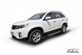 12 509 р. Порожки для ног Arbori Luxe Black KIA Sorento XM рестайлинг (2012-2015)  с доставкой в г. Майкоп. Увеличить фотографию 2