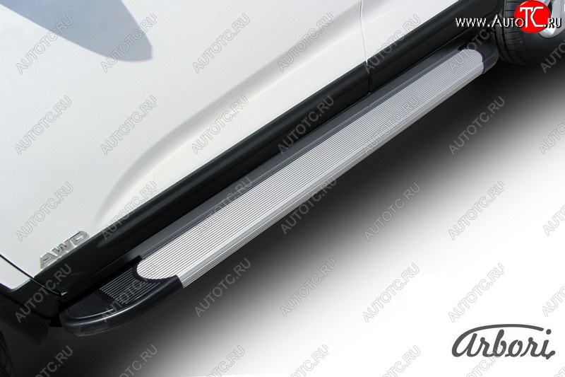 10 979 р. Порожки для ног Arbori Optima Silver KIA Sorento XM рестайлинг (2012-2015)  с доставкой в г. Майкоп