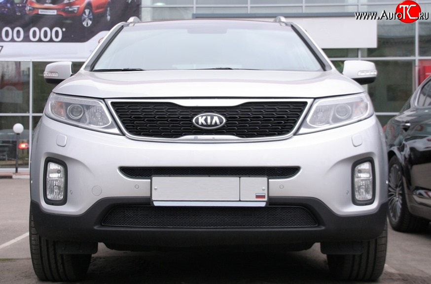 4 599 р. Сетка на бампер Novline KIA Sorento XM рестайлинг (2012-2015)  с доставкой в г. Майкоп