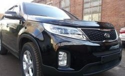 1 299 р. Средняя сетка на бампер Russtal (черная) KIA Sorento XM рестайлинг (2012-2015)  с доставкой в г. Майкоп. Увеличить фотографию 3