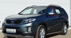 18 699 р. Двойная защита переднего бампера из труб диаметром 63 и 42 мм SLITKOFF  KIA Sorento  XM (2012-2015) рестайлинг  с доставкой в г. Майкоп. Увеличить фотографию 2