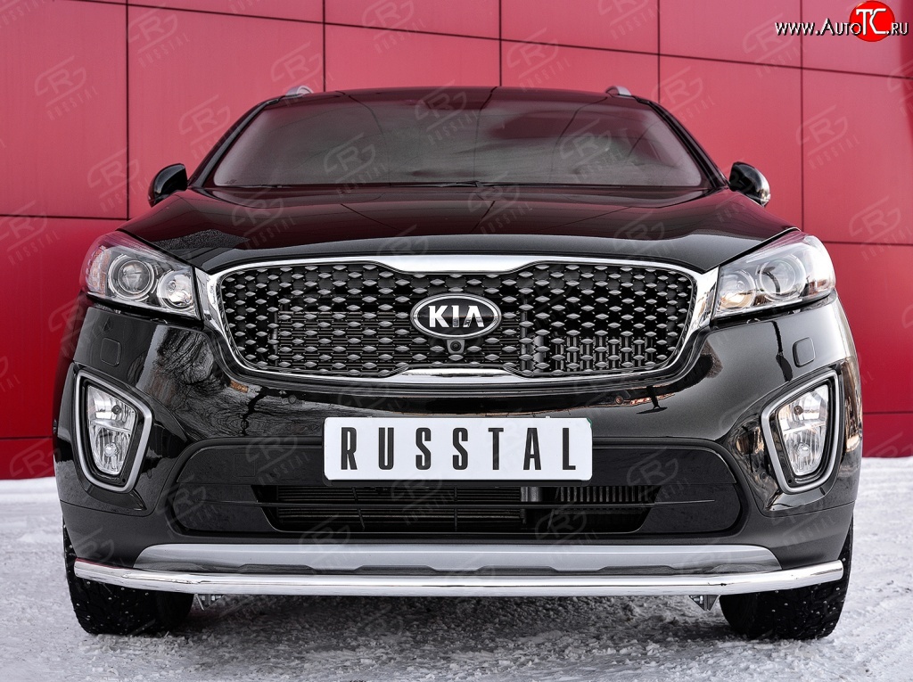 15 299 р. Одинарная защита переднего бампера диаметром 42 мм SLITKOFF KIA Sorento UM/Prime дорестайлинг (2014-2018)  с доставкой в г. Майкоп