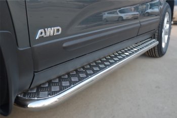 22 999 р. Широкая защита порогов с трубой диаметром 42 мм SLITKOFF v2  KIA Sorento  XM (2012-2015) рестайлинг  с доставкой в г. Майкоп. Увеличить фотографию 2