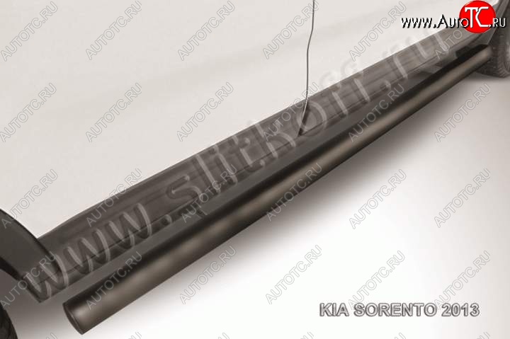 11 949 р. Защита порогов из труб d76 Slitkoff KIA Sorento XM дорестайлинг (2009-2012) (Цвет: серебристый)  с доставкой в г. Майкоп