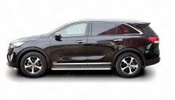 77 999 р. Широкая защита порогов Russtal KIA Sorento UM/Prime дорестайлинг (2014-2018) (Защита порогов с со скосами на торцах (вариант 1))  с доставкой в г. Майкоп. Увеличить фотографию 2