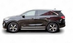 77 999 р. Широкая защита порогов Russtal KIA Sorento UM/Prime дорестайлинг (2014-2018) (Защита порогов с со скосами на торцах (вариант 1))  с доставкой в г. Майкоп. Увеличить фотографию 3