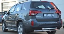 18 599 р. Защита заднего бампера (2 трубы Ø63 мм, нержавейка) SLITKOFF  KIA Sorento  XM (2012-2015) рестайлинг  с доставкой в г. Майкоп. Увеличить фотографию 3