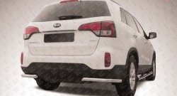 Защита заднего бампера из двух боковых уголков диаметром 57 мм Slitkoff KIA Sorento  XM (2012-2015) рестайлинг