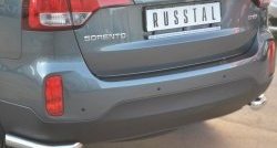 13 799 р. Защита заднего бампера (Ø63 мм уголки, нержавейка) SLITKOFF  KIA Sorento  XM (2012-2015) рестайлинг  с доставкой в г. Майкоп. Увеличить фотографию 2