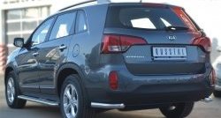 13 799 р. Защита заднего бампера (Ø63 мм уголки, нержавейка) SLITKOFF  KIA Sorento  XM (2012-2015) рестайлинг  с доставкой в г. Майкоп. Увеличить фотографию 4