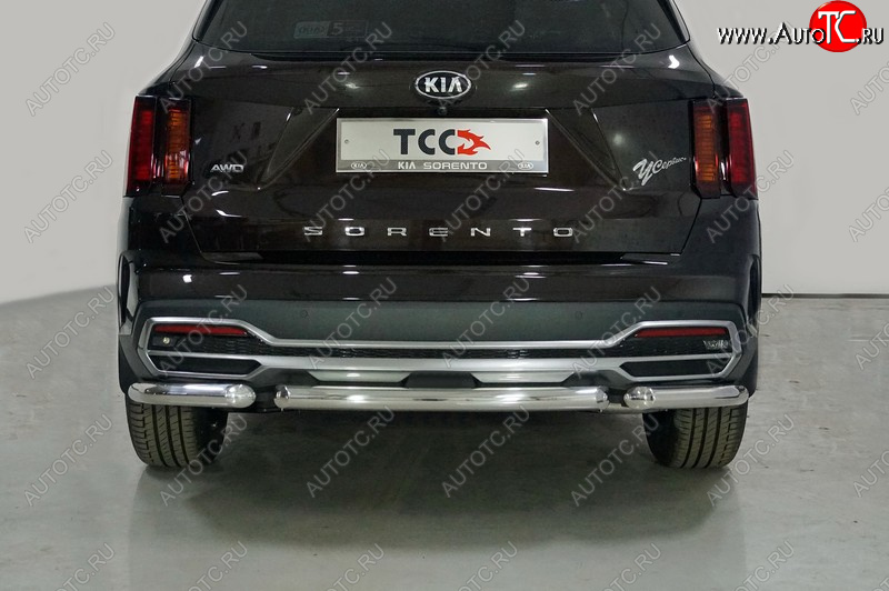 15 399 р. Защита заднего бампера (короткая) ТСС (нержавейка d 60,3 мм)  KIA Sorento  MQ4 (2020-2022)  с доставкой в г. Майкоп