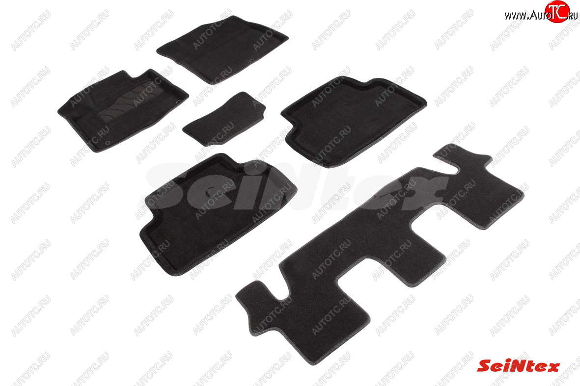5 699 р. Коврики в салон SEINTEX 3D ВОРС (комплект, 7 мест) KIA Sorento MQ4 (2020-2022) (Цвет: черный)  с доставкой в г. Майкоп