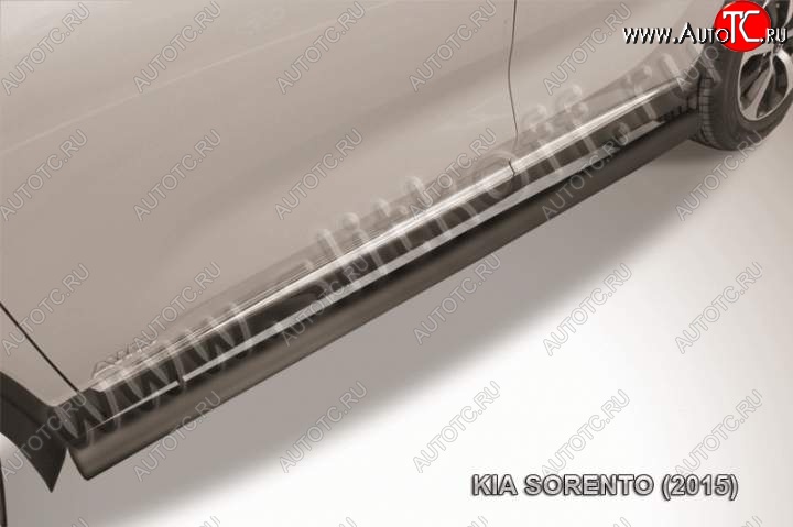 11 949 р. Защита порогов из труб d76 Slitkoff KIA Sorento UM/Prime дорестайлинг (2014-2018) (Цвет: серебристый)  с доставкой в г. Майкоп