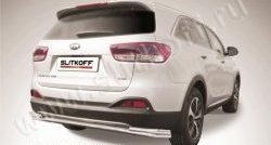 Защита заднего бампера из трубы диаметром 57 мм Slitkoff KIA Sorento  UM/Prime (2014-2018) дорестайлинг (Нержавейка)