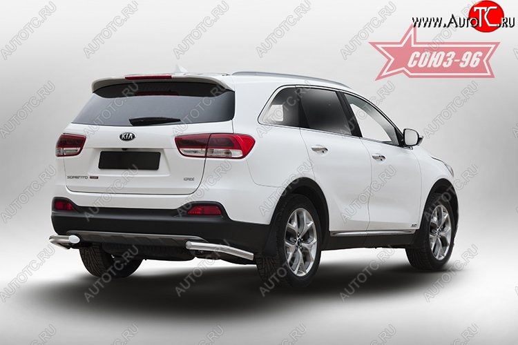 10 169 р. Защита заднего бампера из двух боковых уголков (d60) Souz-96 KIA Sorento UM/Prime дорестайлинг (2014-2018)  с доставкой в г. Майкоп