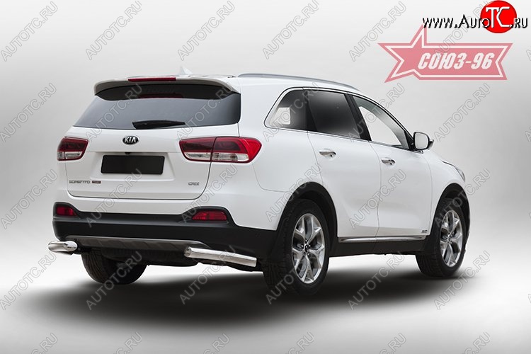 13 139 р. Защита заднего бампера из боковых уголков (d76) Souz-96 KIA Sorento UM/Prime дорестайлинг (2014-2018)  с доставкой в г. Майкоп