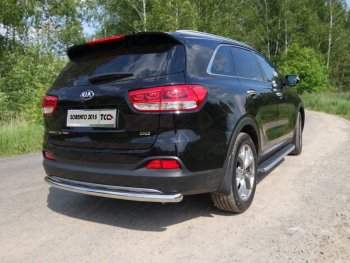 Защита заднего бампера ТСС (нержавейка d 60,3 мм) KIA Sorento  UM/Prime (2014-2018) дорестайлинг