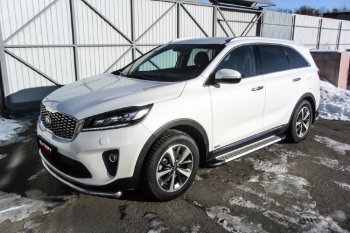 17 399 р. Пороги алюминиевые Slitkoff  KIA Sorento  UM/Prime (2014-2018) дорестайлинг (Standart Silver)  с доставкой в г. Майкоп. Увеличить фотографию 2