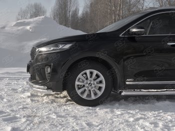 19 799 р. Защита переднего бампера (Ø 63/42 мм с углами, нержавейка) SLITKOFF  KIA Sorento  UM/Prime (2018-2020) рестайлинг  с доставкой в г. Майкоп. Увеличить фотографию 3