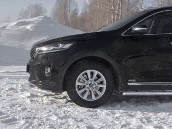 15 349 р. Защита переднего бампера (Ø63 мм, нержавейка) SLITKOFF  KIA Sorento  UM/Prime (2018-2020) рестайлинг  с доставкой в г. Майкоп. Увеличить фотографию 3