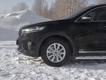 18 849 р. Защита переднего бампера (2 трубы Ø63 и 42 мм, нержавейка) SLITKOFF  KIA Sorento  UM/Prime (2018-2020) рестайлинг  с доставкой в г. Майкоп. Увеличить фотографию 3