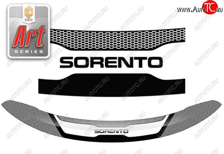 2 299 р. Дефлектор капота CA-Plastiс  KIA Sorento  XM (2012-2015) рестайлинг (серия Art серебро)  с доставкой в г. Майкоп