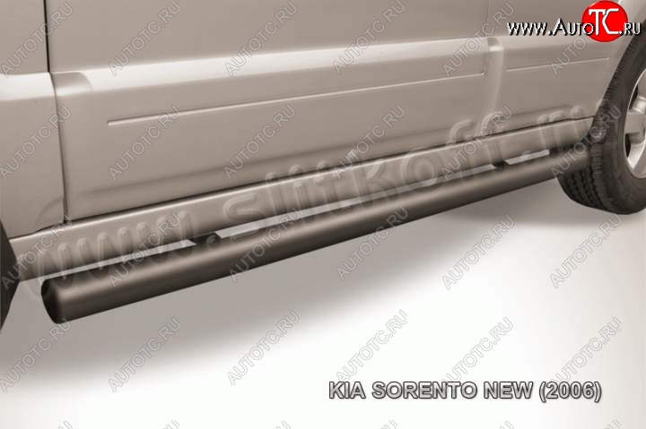 10 599 р. Защита порогов из труб d76 Slitkoff KIA Sorento BL дорестайлинг (2002-2006) (Цвет: серебристый)  с доставкой в г. Майкоп