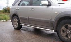 Защита порогов из круглой трубы диаметром 76 мм Металл Дизайн KIA Sorento  BL (2006-2010) рестайлинг