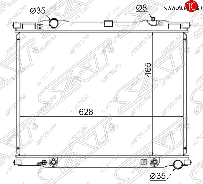 6 699 р. Радиатор двигателя SAT (трубчатый, 2.5D/2.4G, АКПП) KIA Sorento BL дорестайлинг (2002-2006)  с доставкой в г. Майкоп