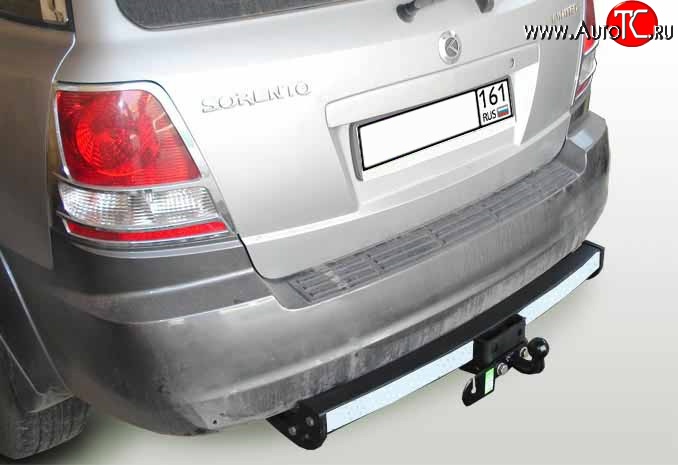9 199 р. Фаркоп Лидер Плюс (с нержавеющей пластиной) KIA Sorento BL дорестайлинг (2002-2006) (Без электропакета)  с доставкой в г. Майкоп