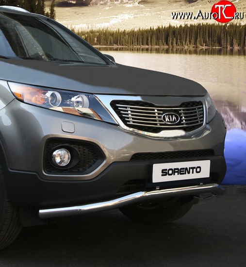 5 084 р. Декоративная вставка решетки радиатора Novline (d16 мм) (рестайлинг) KIA Sorento XM дорестайлинг (2009-2012)  с доставкой в г. Майкоп