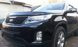 1 469 р. Нижняя сетка на бампер Russtal (черная) KIA Sorento XM рестайлинг (2012-2015)  с доставкой в г. Майкоп. Увеличить фотографию 2