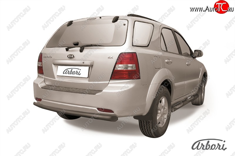 5 399 р. Защита заднего бампера Arbori (черная, 1 труба d57 mm). KIA Sorento BL рестайлинг (2006-2010)  с доставкой в г. Майкоп