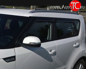 999 р. Комплект дефлекторов окон (ветровиков) 4 шт. Russtal KIA Soul PS дорестайлинг (2014-2016)  с доставкой в г. Майкоп