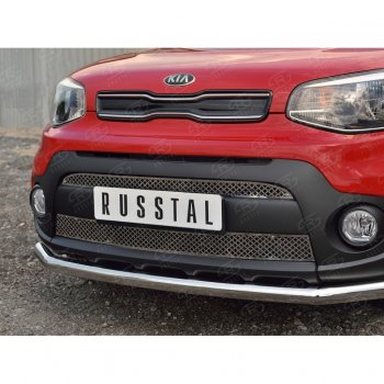 5 999 р. Решетка радиатора Russtal лист KIA Soul PS дорестайлинг (2014-2016) (Неокрашенная)  с доставкой в г. Майкоп. Увеличить фотографию 3