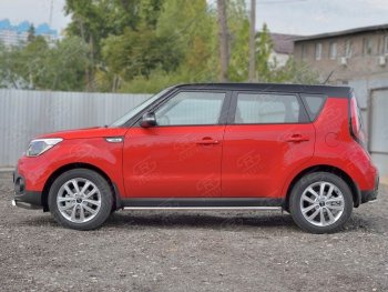 17 999 р. Защита порогов из круглой трубы диаметром 42 мм SLITKOFF v1  KIA Soul  PS (2014-2016) дорестайлинг  с доставкой в г. Майкоп. Увеличить фотографию 2