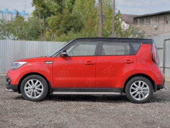 22 999 р. Широкая защита порогов с трубой диаметром 42 мм SLITKOFF v2 KIA Soul PS дорестайлинг (2014-2016)  с доставкой в г. Майкоп. Увеличить фотографию 3