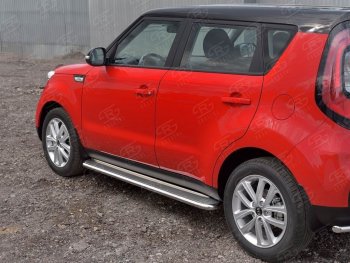 35 549 р. Широкая защита порогов с трубой диаметром 42 мм SLITKOFF v3 KIA Soul PS дорестайлинг (2014-2016)  с доставкой в г. Майкоп. Увеличить фотографию 3