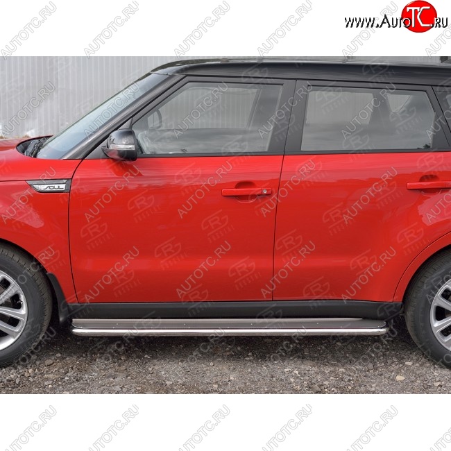 35 549 р. Широкая защита порогов с трубой диаметром 42 мм SLITKOFF v3 KIA Soul PS дорестайлинг (2014-2016)  с доставкой в г. Майкоп