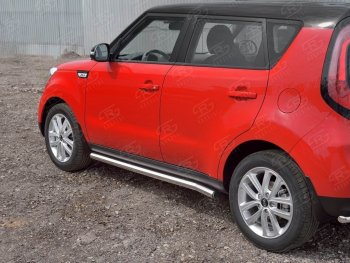 18 799 р. Защита порогов из круглой трубы диаметром 63 мм SLITKOFF v2  KIA Soul  PS (2014-2016) дорестайлинг  с доставкой в г. Майкоп. Увеличить фотографию 3