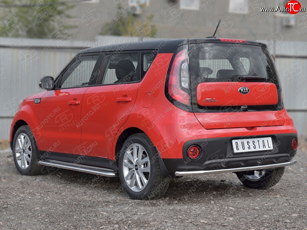 14 499 р. Одинарная защита заднего бампера диаметром 42 SLITKOFF KIA Soul PS дорестайлинг (2014-2016)  с доставкой в г. Майкоп