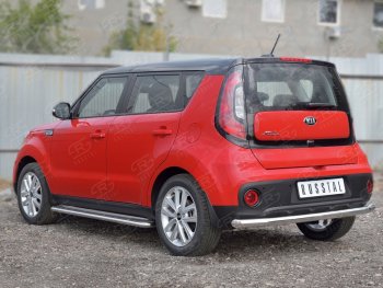 15 249 р. Одинарная защита заднего бампера из трубы диаметром 63 мм SLITKOFF KIA Soul PS дорестайлинг (2014-2016)  с доставкой в г. Майкоп. Увеличить фотографию 2