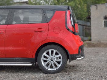 15 249 р. Одинарная защита заднего бампера из трубы диаметром 63 мм SLITKOFF KIA Soul PS дорестайлинг (2014-2016)  с доставкой в г. Майкоп. Увеличить фотографию 3