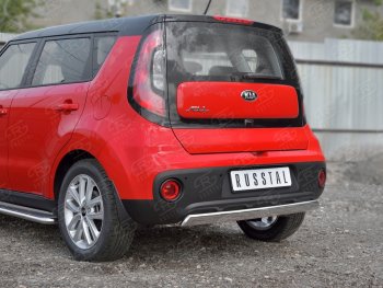 12 999 р. Защита заднего бампера (Ø75x42 мм, нержавейка) Russtal KIA Soul PS дорестайлинг (2014-2016)  с доставкой в г. Майкоп. Увеличить фотографию 2