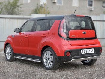 12 999 р. Защита заднего бампера (Ø75x42 мм, нержавейка) Russtal KIA Soul PS дорестайлинг (2014-2016)  с доставкой в г. Майкоп. Увеличить фотографию 3