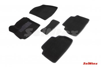 Комплект 3D ковриков в салон (ворсовые / чёрные) Seintex KIA Soul  SK3 (2018-2022)